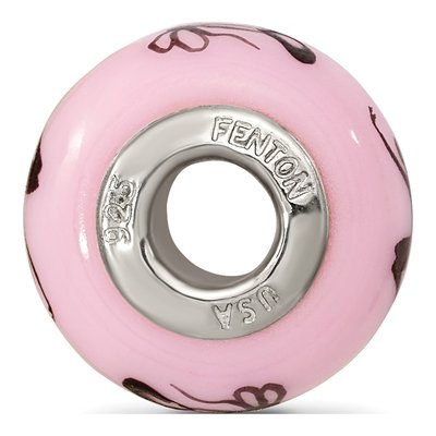 Sterling Silver Pink Ballerina Fenton Glass Bead – view 3