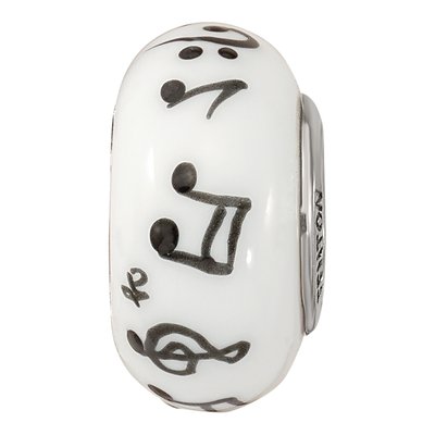 Sterling Silver Fenton Glass Music Note Bead – view 5