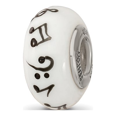 Sterling Silver Fenton Glass Music Note Bead – view 6