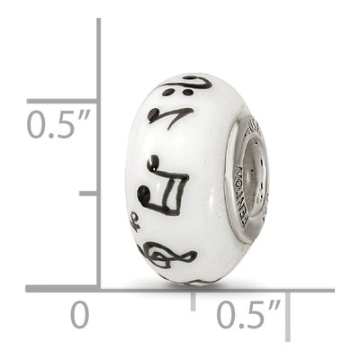 Sterling Silver Fenton Glass Music Note Bead – view 7