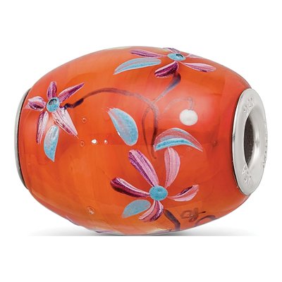 Sterling Silver Fenton Glass Bead