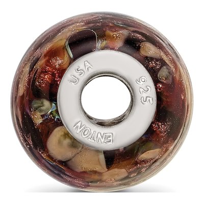 Sterling Silver Multi-Color Glitter Cat Glass Bead – view 3
