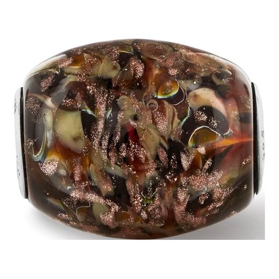 Sterling Silver Multi-Color Glitter Cat Glass Bead – view 5