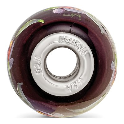 Sterling Silver Purple Magnolia Fenton Glass Bead – view 3