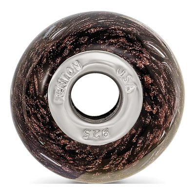 Sterling Silver Black Glitter Fenton Glass Bead – view 3