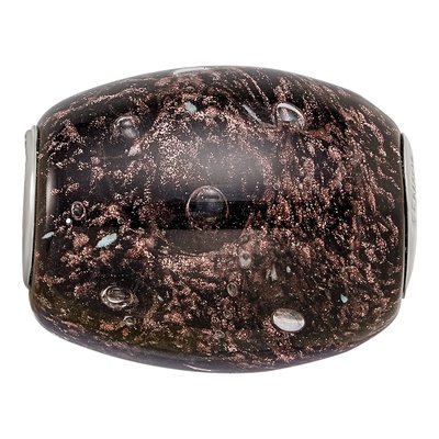 Sterling Silver Black Glitter Fenton Glass Bead – view 6