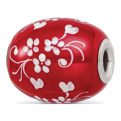Sterling Silver Fenton Glass Bead