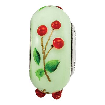 Sterling Silver Fenton Glass Cherry Bead – view 4