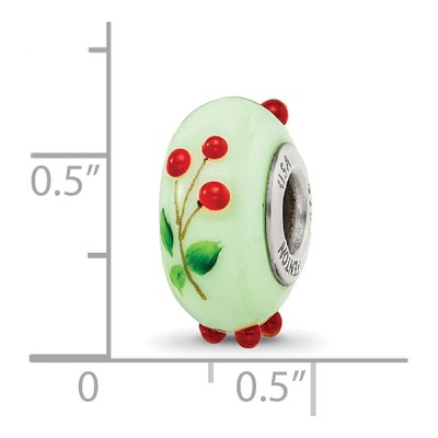 Sterling Silver Fenton Glass Cherry Bead – view 7