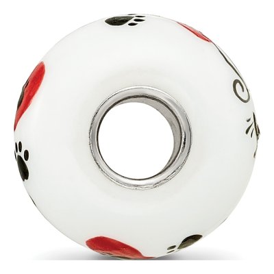 Sterling Silver Cat Paws Fenton Glass Bead – view 3