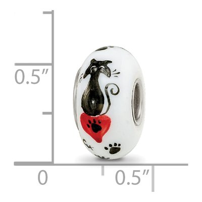 Sterling Silver Cat Paws Fenton Glass Bead – view 7