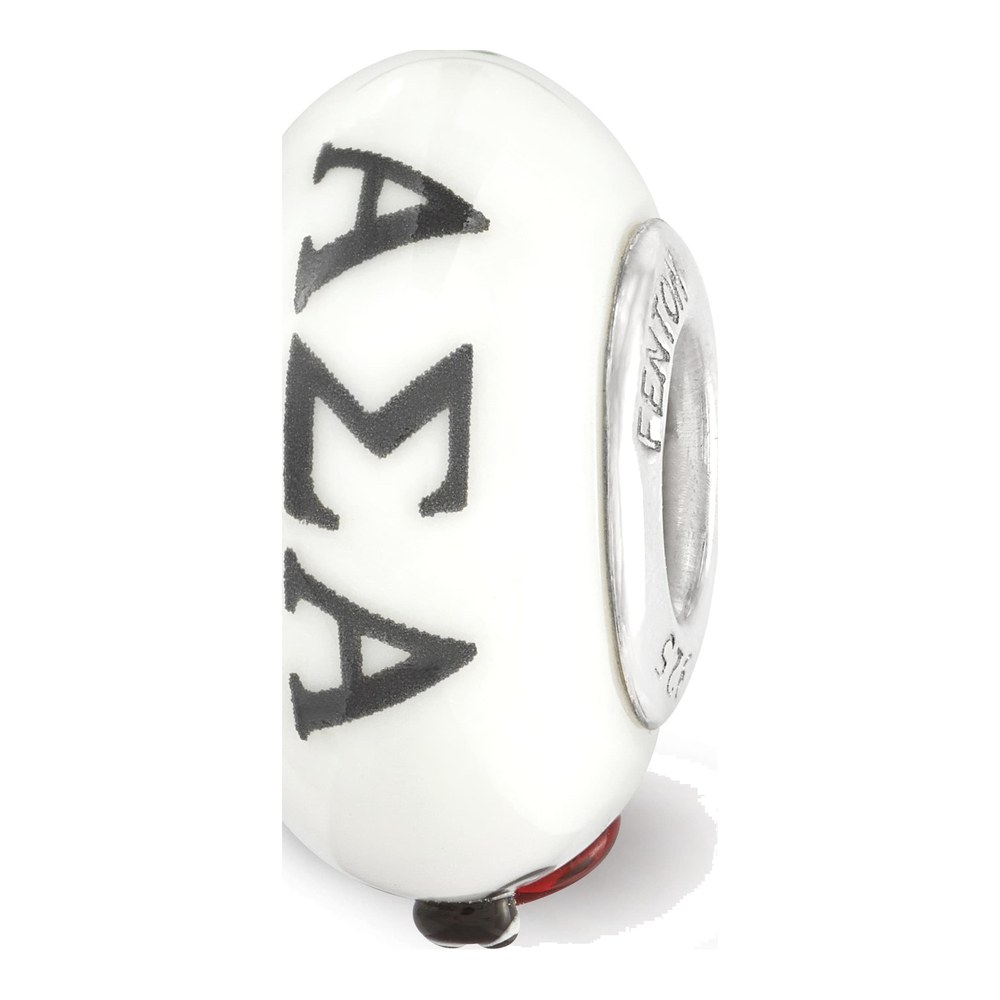 Alpha Sigma Alpha Sterling Silver Glass Bead