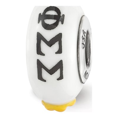 Phi Sigma Sigma Sterling Silver Glass Bead