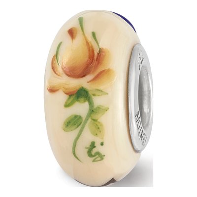 Sterling Silver Sigma Delta Tau Fenton Glass Bead – view 3