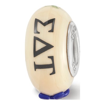 Sterling Silver Sigma Delta Tau Fenton Glass Bead