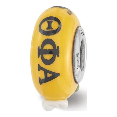 Theta Phi Alpha Sterling Silver Glass Bead