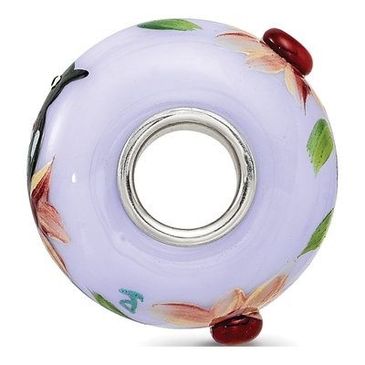 Sterling Silver Blue Fenton Glass Bead – view 3