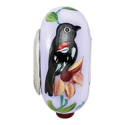 Sterling Silver Blue Fenton Glass Bead – view 5