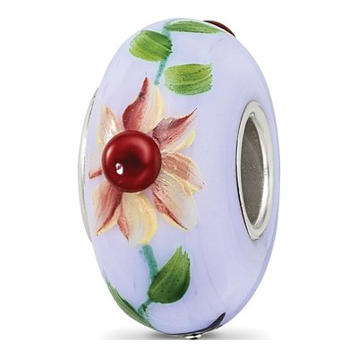 Sterling Silver Blue Fenton Glass Bead – view 6