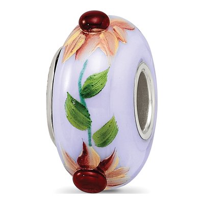 Sterling Silver Blue Fenton Glass Bead – view 8