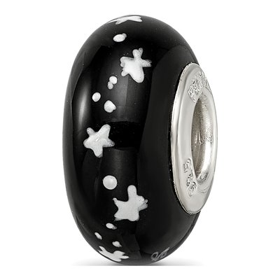 Sterling Silver Snowman Fenton Glass Bead – view 6