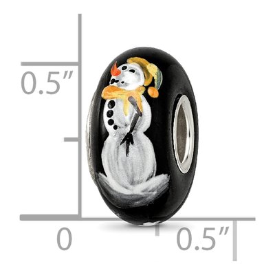 Sterling Silver Snowman Fenton Glass Bead – view 7