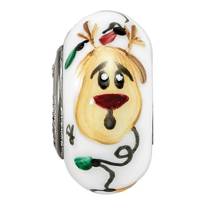 Sterling Silver Fenton Glass Reindeer Bead – view 4