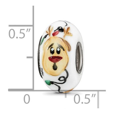 Sterling Silver Fenton Glass Reindeer Bead – view 7
