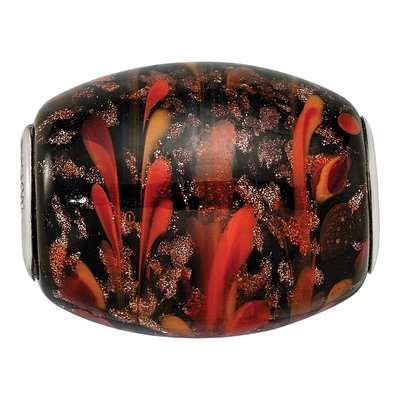 Sterling Silver Fenton Glass Autumn Fires Bead – view 4