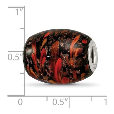 Sterling Silver Fenton Glass Autumn Fires Bead – view 5