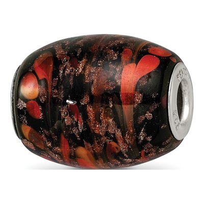 Sterling Silver Fenton Glass Autumn Fires Bead – view 7