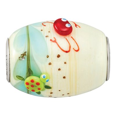 Sterling Silver Ocean Wave Fenton Glass Bead – view 4