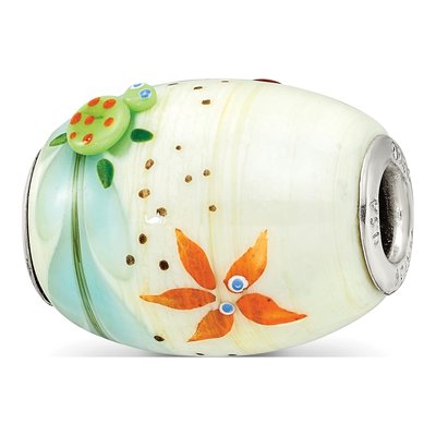 Sterling Silver Ocean Wave Fenton Glass Bead – view 8