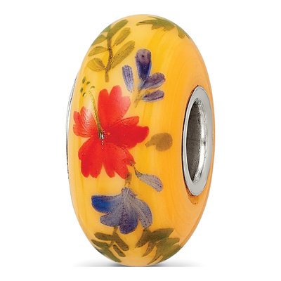Sterling Silver Fenton Glass Bead