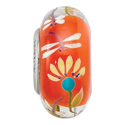 Sterling Silver Dragonfly Fenton Glass Bead – view 4