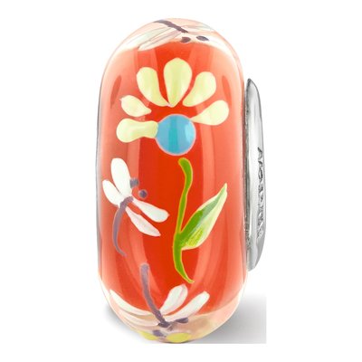 Sterling Silver Dragonfly Fenton Glass Bead – view 7