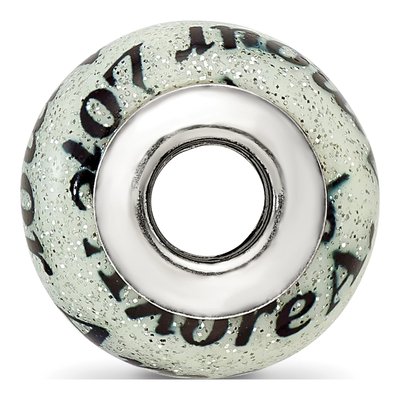 Sterling Silver Love Amor Glitter Glass Bead – view 3