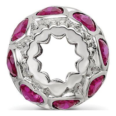 Sterling Silver CZ Heart Bead – view 3