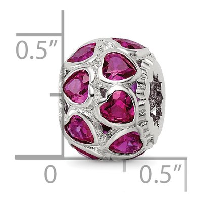 Sterling Silver CZ Heart Bead – view 5