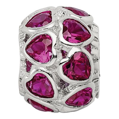 Sterling Silver CZ Heart Bead – view 6
