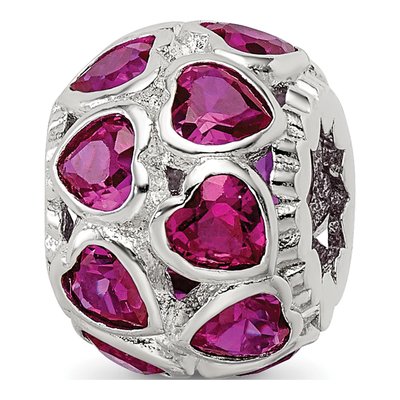 Sterling Silver CZ Heart Bead