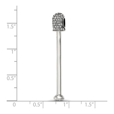 Sterling Silver Crystal Top Bead – view 7