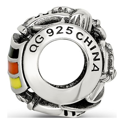 Sterling Silver Germany Theme Enamel Bead – view 3