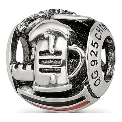 Sterling Silver Germany Theme Enamel Bead – view 6