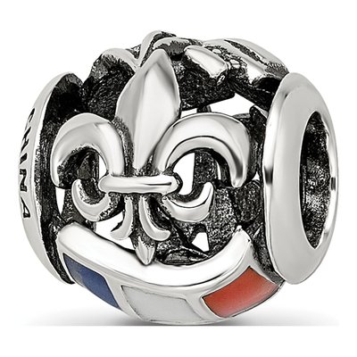 Sterling Silver French Theme Enamel Bead – view 6