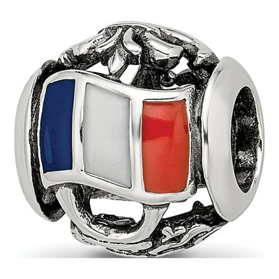 Sterling Silver French Theme Enamel Bead