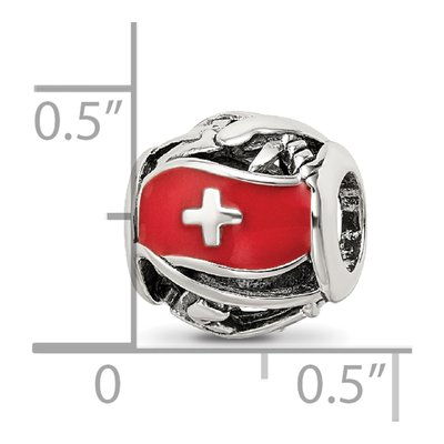Sterling Silver Switzerland Enamel Bead – view 7