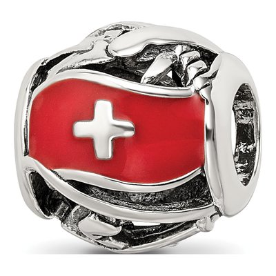 Sterling Silver Switzerland Enamel Bead