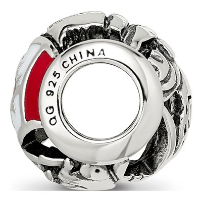 Sterling Silver Canada Enamel Bead – view 3