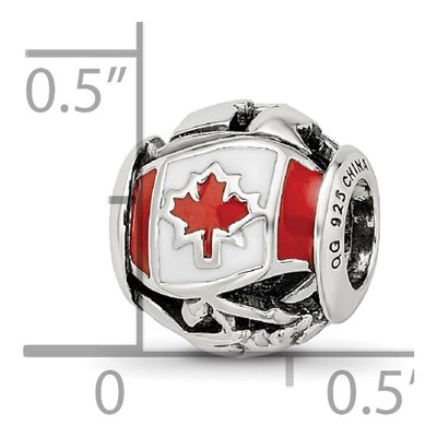 Sterling Silver Canada Enamel Bead – view 8